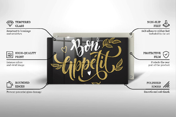 Tabla de cortar de vidrio Bon appetit