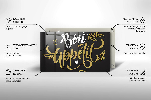 Tabla de cortar de vidrio Bon appetit