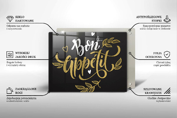 Tabla de cortar de vidrio Bon appetit