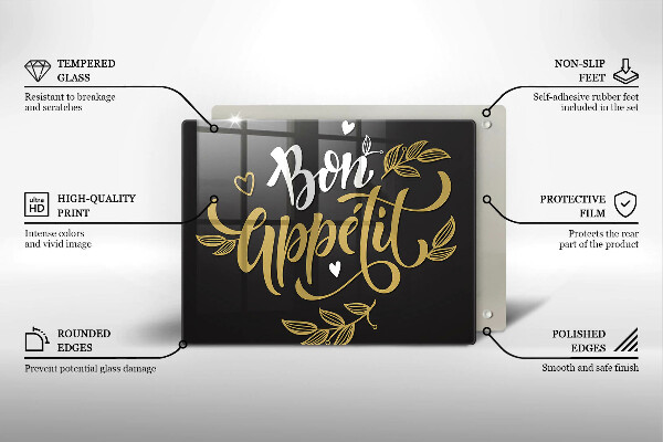 Tabla de cortar de vidrio Bon appetit