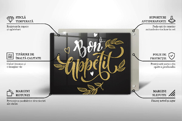 Tabla de cortar de vidrio Bon appetit