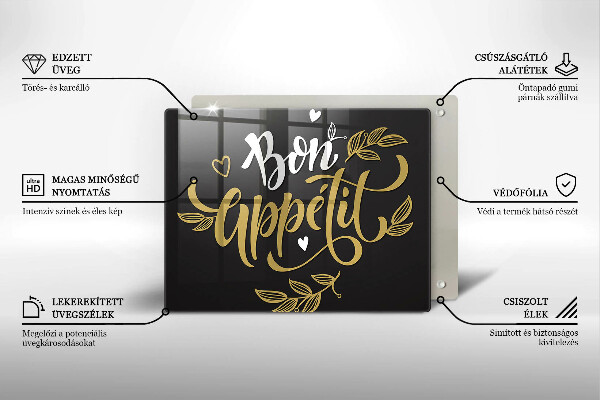 Tabla de cortar de vidrio Bon appetit