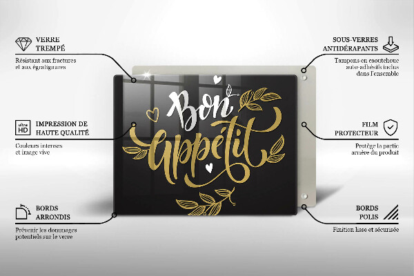 Tabla de cortar de vidrio Bon appetit