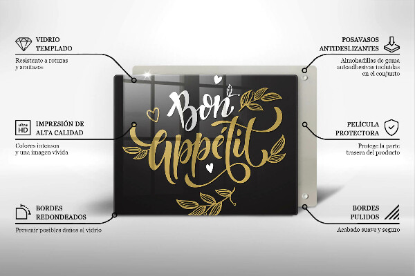 Tabla de cortar de vidrio Bon appetit