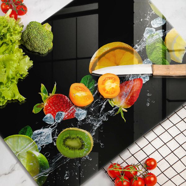 Tabla de cortar de vidrio Frutas en agua