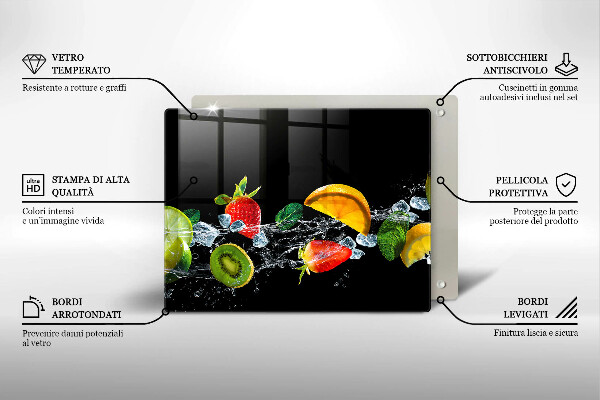 Tabla de cortar de vidrio Frutas en agua