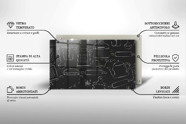 Tabla de cortar de vidrio Accesorios de cocina de dibujos animados