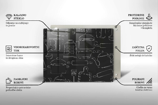 Tabla de cortar de vidrio Accesorios de cocina de dibujos animados