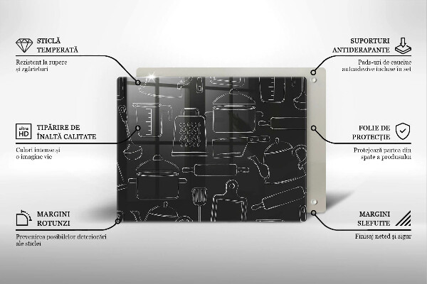 Tabla de cortar de vidrio Accesorios de cocina de dibujos animados