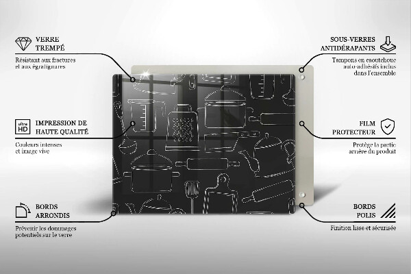 Tabla de cortar de vidrio Accesorios de cocina de dibujos animados
