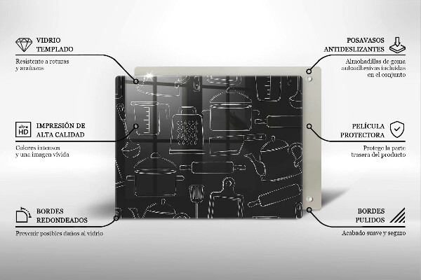 Tabla de cortar de vidrio Accesorios de cocina de dibujos animados