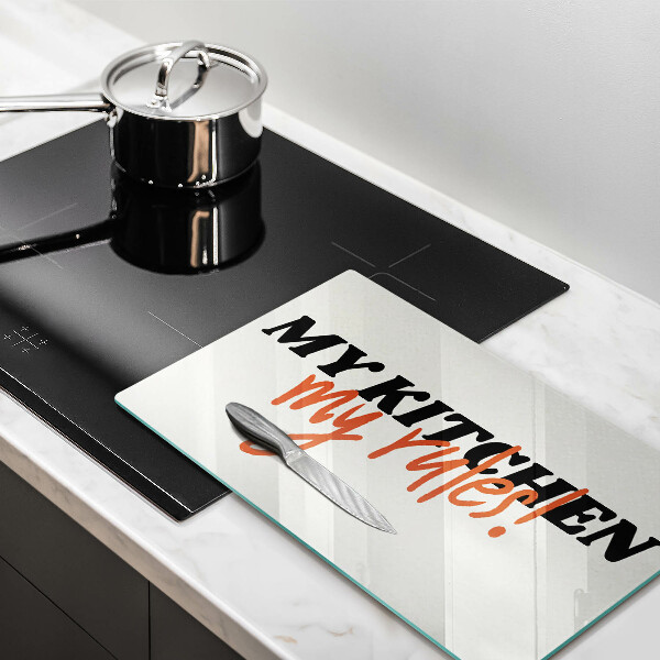Tabla de cortar de vidrio My kitchen my rules