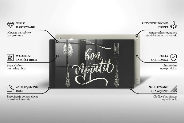 Tabla de cortar de vidrio Bon appetit