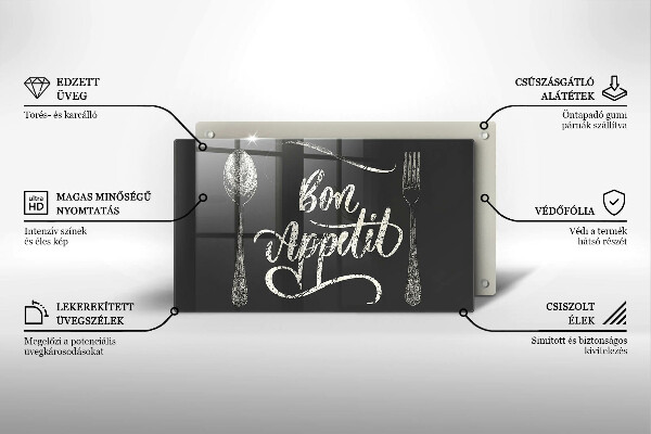 Tabla de cortar de vidrio Bon appetit