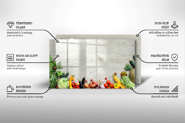 Tabla de cortar de vidrio Verduras en tablas