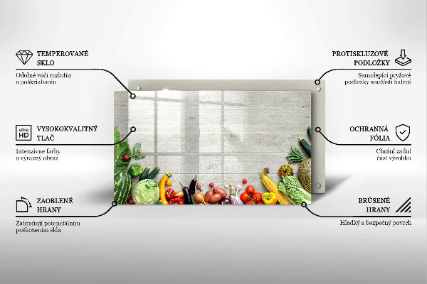 Tabla de cortar de vidrio Verduras en tablas