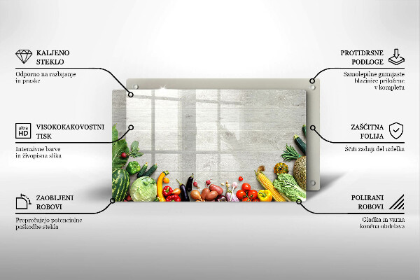 Tabla de cortar de vidrio Verduras en tablas