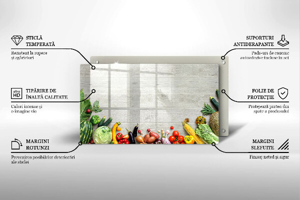 Tabla de cortar de vidrio Verduras en tablas