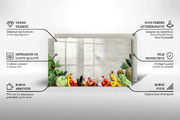 Tabla de cortar de vidrio Verduras en tablas