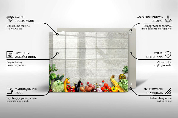 Tabla de cortar de vidrio Verduras en tablas