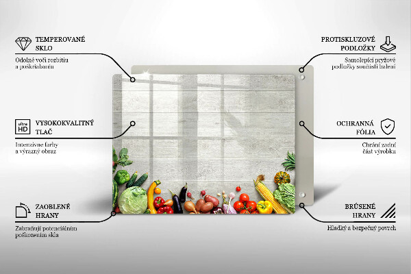 Tabla de cortar de vidrio Verduras en tablas