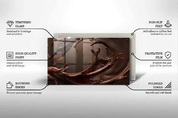 Tabla de cortar de vidrio Chocolate liquido