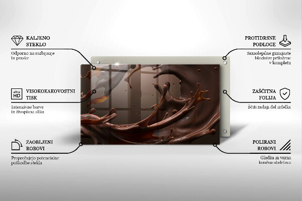 Tabla de cortar de vidrio Chocolate liquido