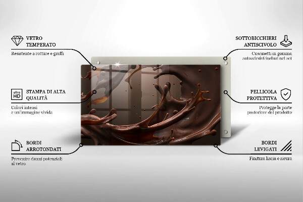 Tabla de cortar de vidrio Chocolate liquido