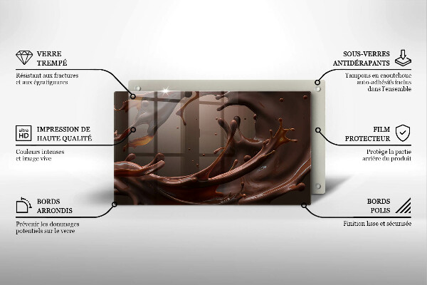 Tabla de cortar de vidrio Chocolate liquido