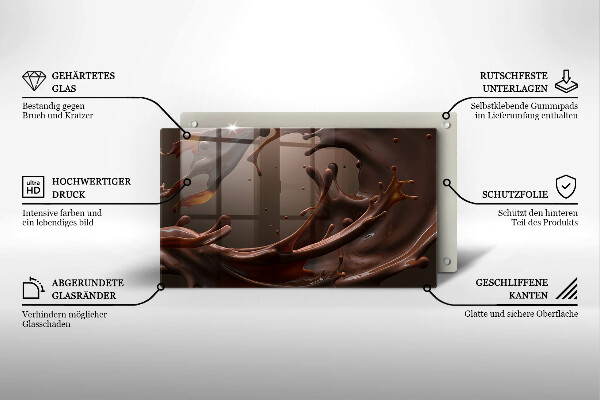 Tabla de cortar de vidrio Chocolate liquido