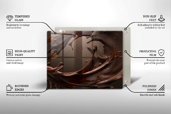 Tabla de cortar de vidrio Chocolate liquido