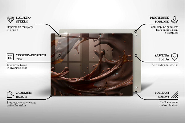 Tabla de cortar de vidrio Chocolate liquido