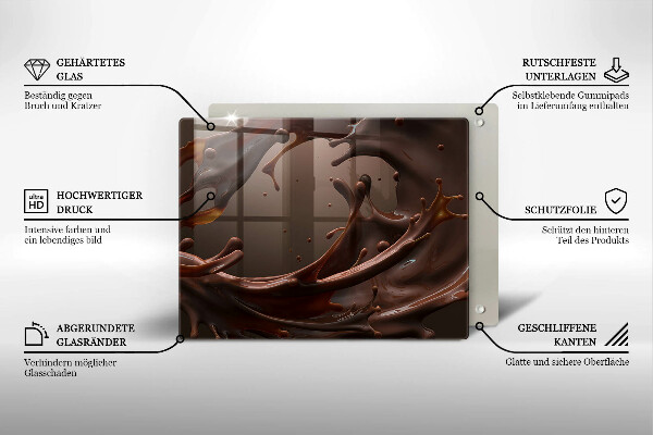 Tabla de cortar de vidrio Chocolate liquido