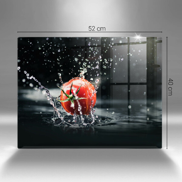 Tabla de cortar de vidrio Tomate en agua