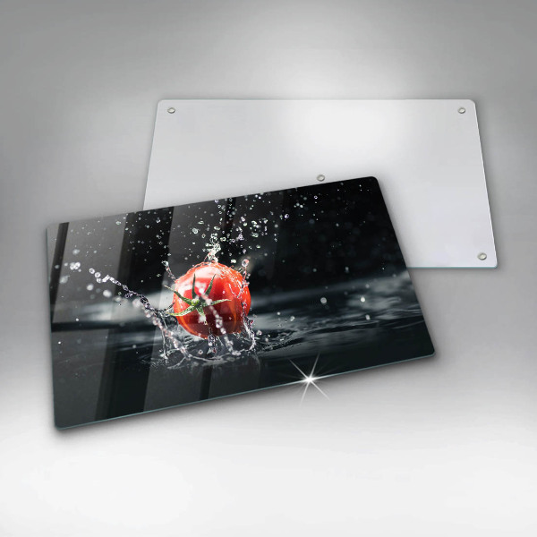 Tabla de cortar de vidrio Tomate en agua