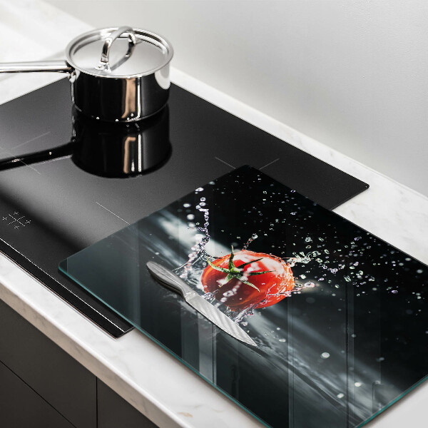 Tabla de cortar de vidrio Tomate en agua