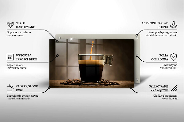 Tabla de cortar de vidrio Vidrio y granos de café