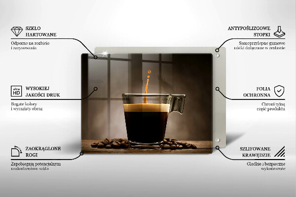 Tabla de cortar de vidrio Vidrio y granos de café