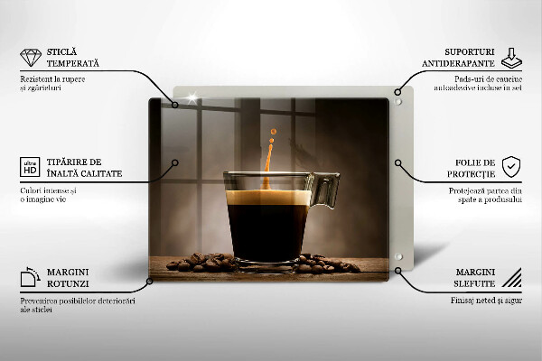 Tabla de cortar de vidrio Vidrio y granos de café
