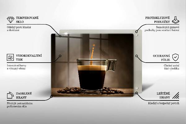 Tabla de cortar de vidrio Vidrio y granos de café