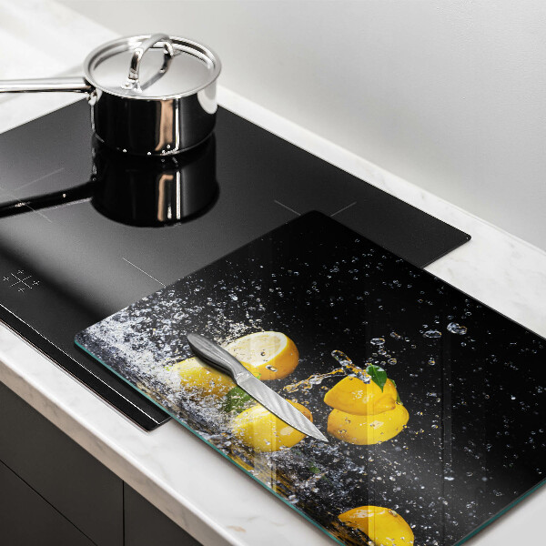 Tabla de cortar de vidrio Fruta jugosa de limón