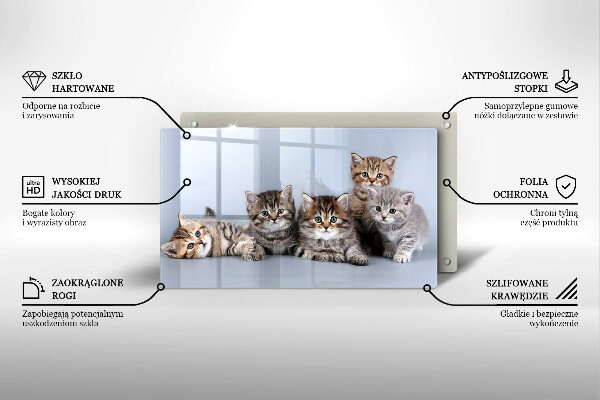 Tabla de cortar de vidrio Dulces gatitos