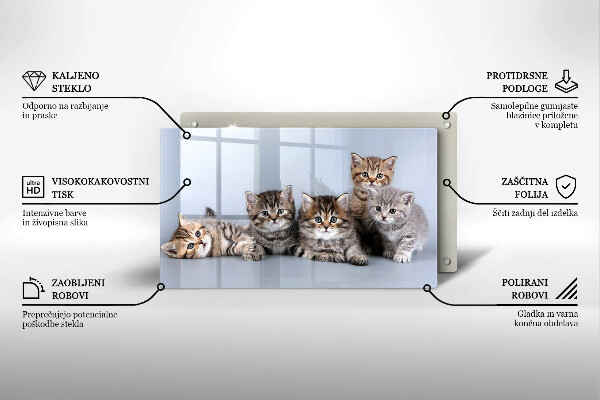 Tabla de cortar de vidrio Dulces gatitos