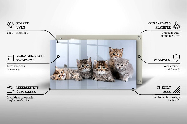 Tabla de cortar de vidrio Dulces gatitos