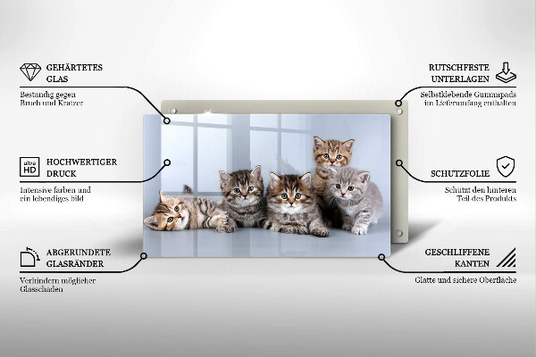 Tabla de cortar de vidrio Dulces gatitos