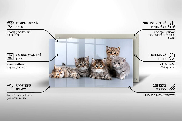 Tabla de cortar de vidrio Dulces gatitos