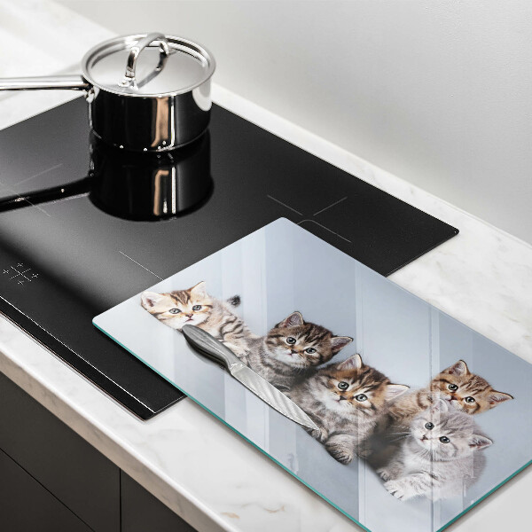 Tabla de cortar de vidrio Dulces gatitos