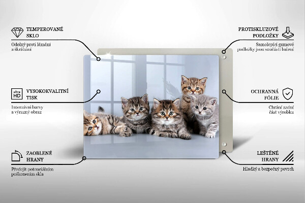 Tabla de cortar de vidrio Dulces gatitos