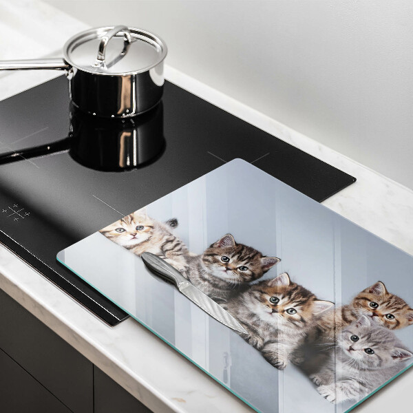 Tabla de cortar de vidrio Dulces gatitos
