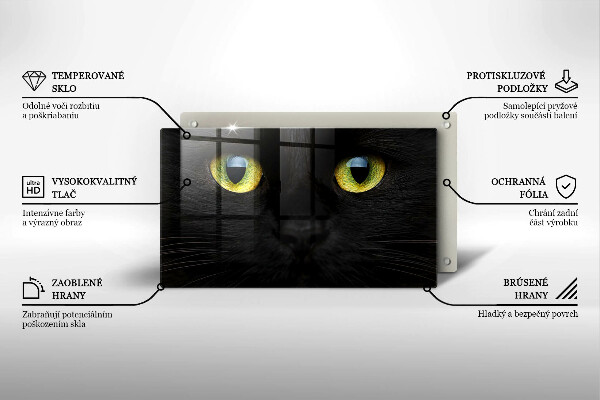 Tabla de cortar de vidrio Ojos de gato animales